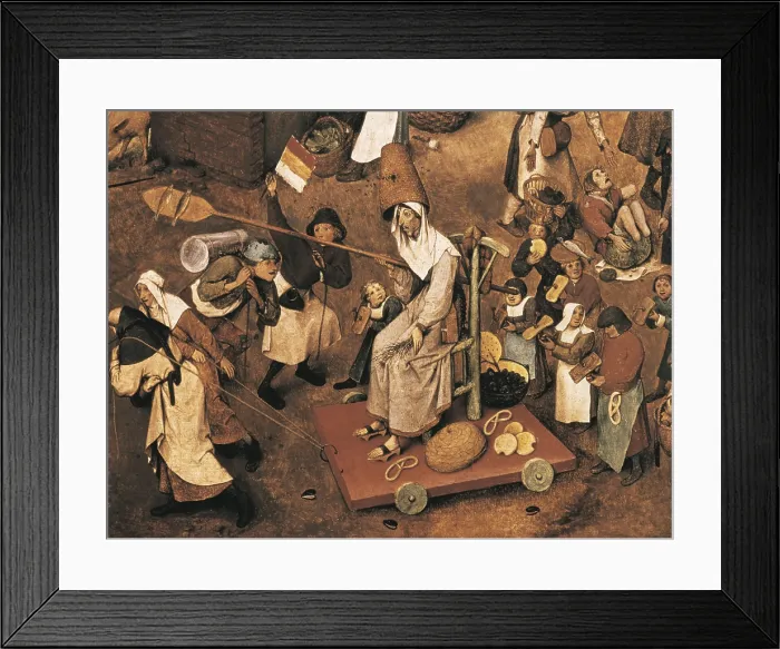 Framed Print : Breugel, Pieter, The Elder, called 'Peasant Bruegel' (1525-1569). The Fight between Carnival and Lent. 1559. Right-hand lower detail depicting the Lent. Flemish art Framed Print : Breugel, Pieter, The Elder, called 'Peasant Bruegel' (1525-1569). The Fight between Carnival and Lent. 1559. Right-hand lower detail depicting the Lent. Flemish art
