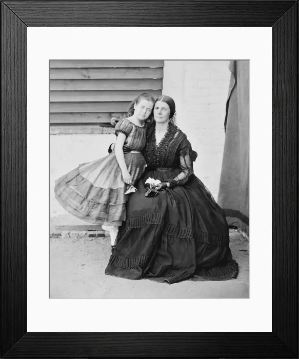 Framed Print : Mrs. Rose O'Neal Greenhow (1814-1864)(with her daughter), Confederate Spy during the U.S. Civil War, imprisoned at old Capitol