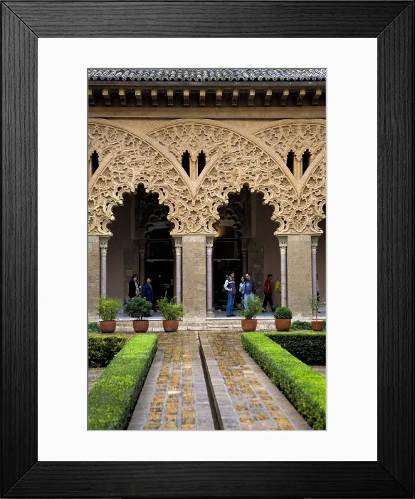 Framed Print : SPAIN. Zaragoza. La Aljaferia Palace. St Isabella's courtyard. Hispano-Moresque art. Taifas Kingdoms period. Architecture