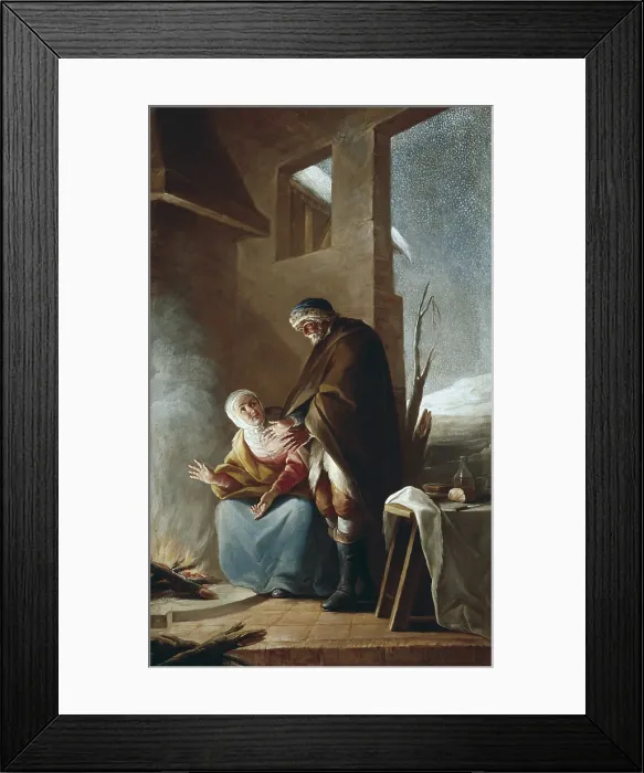 Framed Print : MAELLA, Mariano Salvador (1739-1819). The Winter. ca. 1792. Costumbrism. Oil on canvas. SPAIN. Madrid. Prado Museum