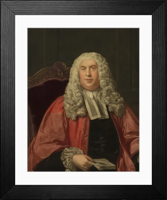Framed Print : Sir William Blackstone (1723-1780), English jurist and author of COMMENTARIES ON THE LAWS OF ENGLAND (1765-1769), a classic historical study of the English common law