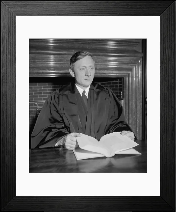 Framed Print : William Orville Douglas, 40 year old successor to retired Justice Louis D. Brandeis, before be was sworn in on April 17, 1939