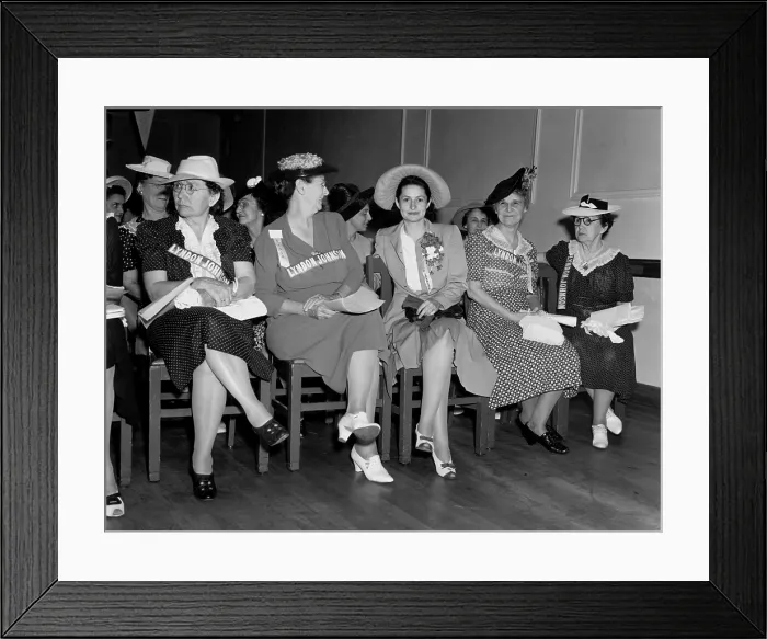 Framed Print : Lady Bird Johnson (3rd from left) sits with women at a campaign rally during husband Lyndon Johnson first unsuccessful run for the US Senate. June 6, 1941 Framed Print : Lady Bird Johnson (3rd from left) sits with women at a campaign rally during husband Lyndon Johnson first unsuccessful run for the US Senate. June 6, 1941