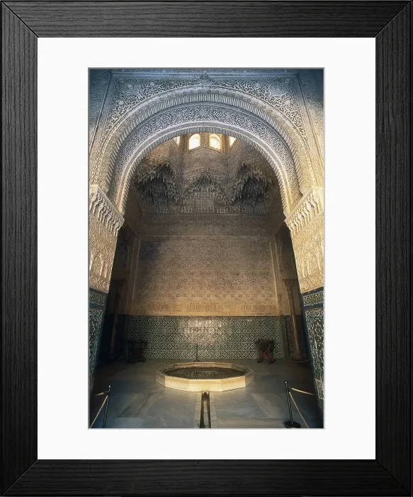Framed Print : Alhambra. SPAIN. ANDALUSIA. Granada. Alhambra. The Sala de los Abencerrajes (Hall of the Abencerrajes). Hispano-Moresque art. Nasrid dynasty. Architecture