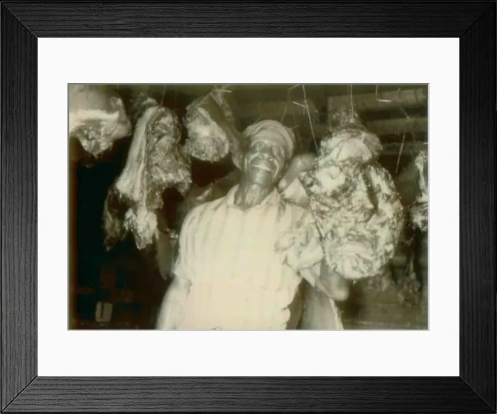 Framed Print : Pop Jackson set up a smoke house for meat, at the People's Temple Agricultural Project. Jonestown, Guyana. Nov. 1978 Framed Print : Pop Jackson set up a smoke house for meat, at the People's Temple Agricultural Project. Jonestown, Guyana. Nov. 1978