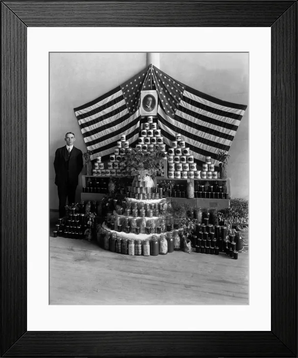 Framed Print : A World War I era patriotic food display. W. A Framed Print : A World War I era patriotic food display. W. A