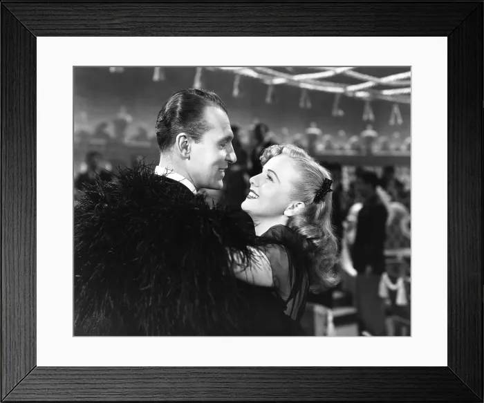 Framed Print : LADY ON A TRAIN, from left: Ralph Bellamy, Deanna Durbin, 1945