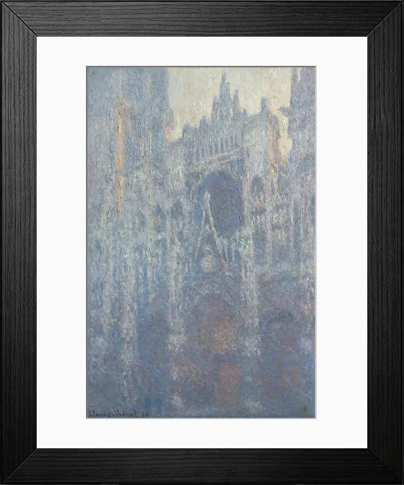 Framed Print : Portal of Rouen Cathedral in Morning Light, by Claude Monet, 1894, French impressionist painting, oil on canvas