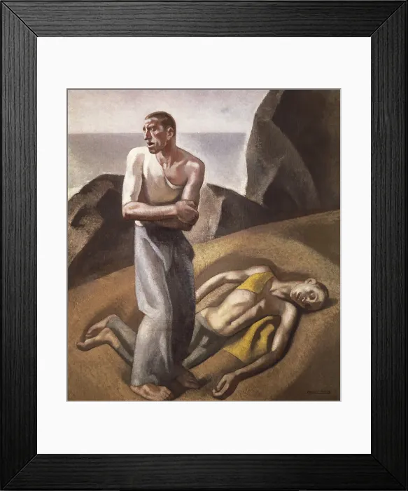 Framed Print : ARTETA ERRASTI, Aurelio (1885-1940). Sea men. 1932. Artistic avant-gardes. Oil on canvas. SPAIN. Madrid. Reina Sofia Art Centre National Museum