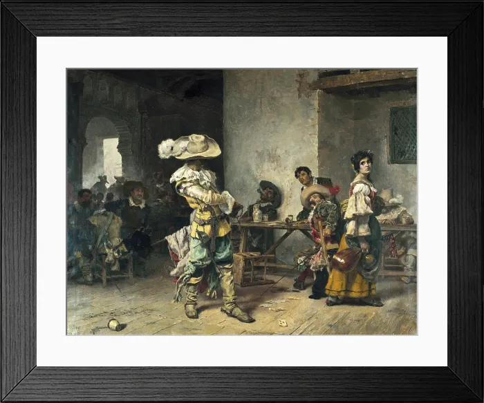 Framed Print : MUnOZ i DEGRAIN, Antoni (1841-1924). Boastful in a guesthouse. 1881. Oil on canvas. SPAIN. Granada. Museums of Fine Arts of Granada Framed Print : MUnOZ i DEGRAIN, Antoni (1841-1924). Boastful in a guesthouse. 1881. Oil on canvas. SPAIN. Granada. Museums of Fine Arts of Granada