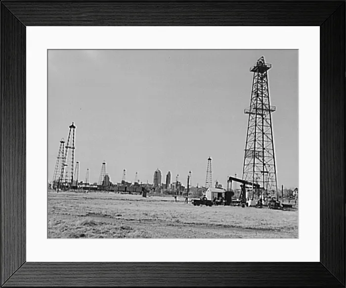 Framed Print : Oklahoma City, Oklahoma. Oil field discovered about ca. 1930