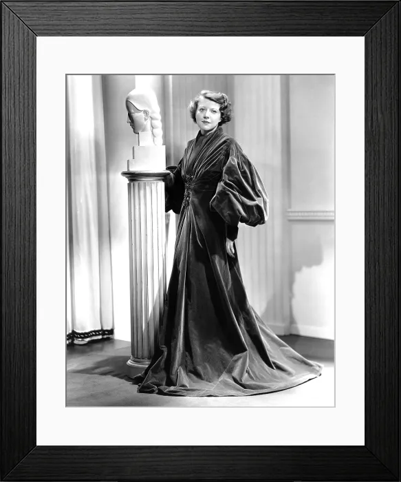 Framed Print : LADY OF SECRETS, Ruth Chatterton, in a garnet-colored cellophane-velvet evening wrap, 1936