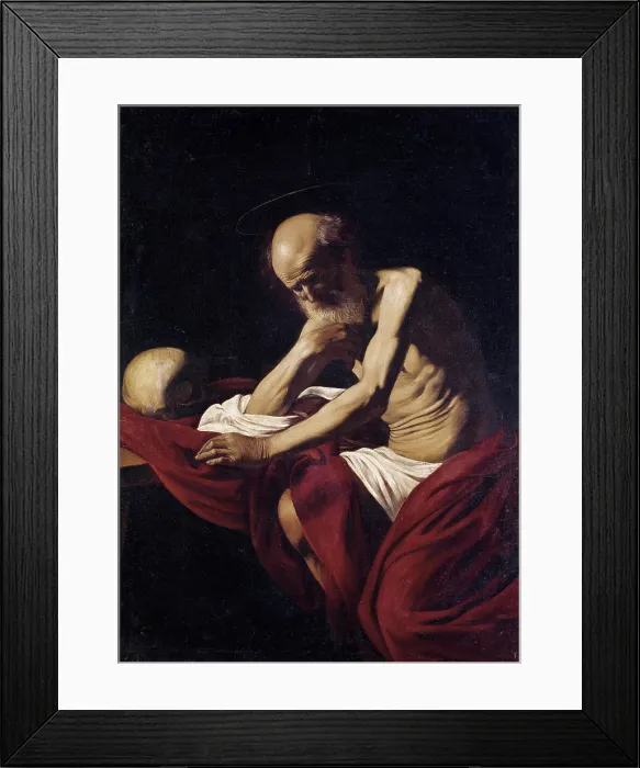 Framed Print : CARAVAGGIO, Michelangelo Merisi da (1573-1610). Saint Jerome Penitent. 1605 - 1606. Baroque art. Oil on canvas. SPAIN. Monistrol de Montserrat. Museum of Montserrat Framed Print : CARAVAGGIO, Michelangelo Merisi da (1573-1610). Saint Jerome Penitent. 1605 - 1606. Baroque art. Oil on canvas. SPAIN. Monistrol de Montserrat. Museum of Montserrat