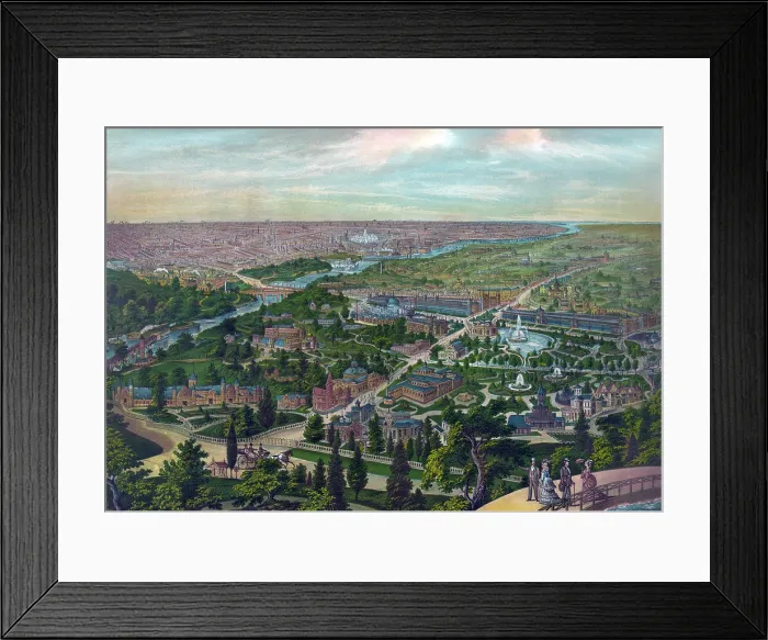 Framed Print : Philadelphia, The International Exposition 1876. Bird's-eye view of the exposition grounds