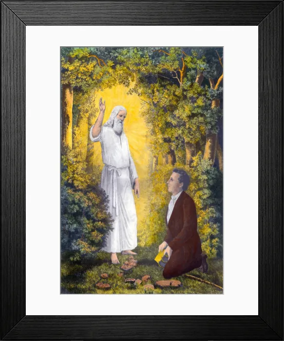 Framed Print : The angel Moroni delivering the plates of the Book of Mormon to Joseph Smith