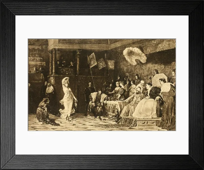 Framed Print : Lucrezia Borgia (1480-1519), dancing at the Court of the Pope Alexander VI, her father and plotter of her three political marriages