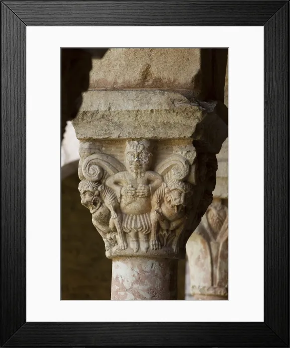Framed Print : FRANCE. Codalet. Monastery of St. Michel of Cuix. Capital. Romanesque art. - Paul Maeyaert / Iberfoto / Everett Collection (164425)**US SALES ONLY**