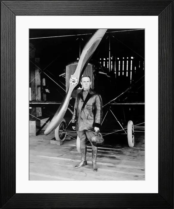 Framed Print : Pioneer aviator Joseph Eugene Carberry at Rockwell Field, San Diego. 1914. He won the Mackay Trophy in 1913 with Fred Seydel