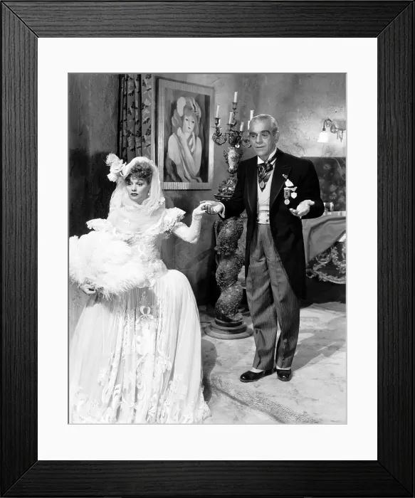 Framed Print : LURED, from left, Lucille Ball, Boris Karloff, 1947