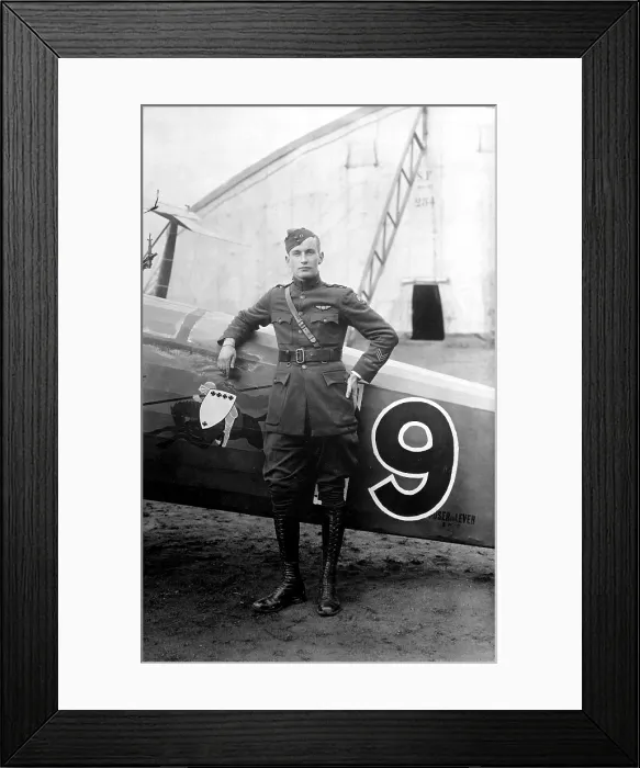 Framed Print : American World War I pilot of the 91st Aero Squadron, France. Feb. 1919 Framed Print : American World War I pilot of the 91st Aero Squadron, France. Feb. 1919