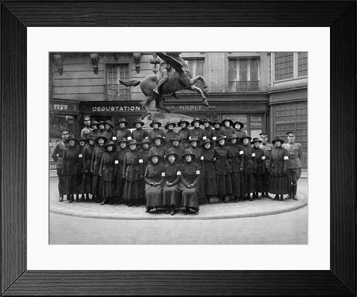 Framed Print : Bi-lingual American women with the U.S. Army in France during World War I. They translated French-English telephone communications. March 1918