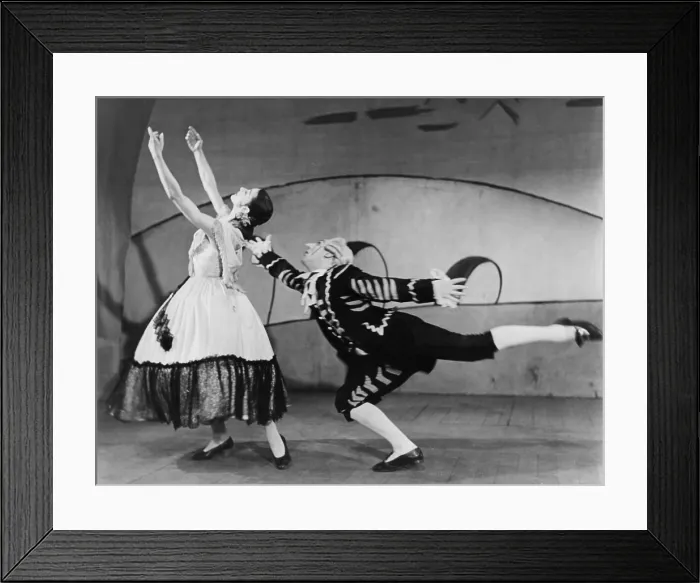 Framed Print : Margot Fonteyn (1919-1991), and John Hart (b. 1921) performing the ballet THREE CORNERED HAT, produced by Sadlers Wells Ballet Company, London, ca. 1946 Framed Print : Margot Fonteyn (1919-1991), and John Hart (b. 1921) performing the ballet THREE CORNERED HAT, produced by Sadlers Wells Ballet Company, London, ca. 1946