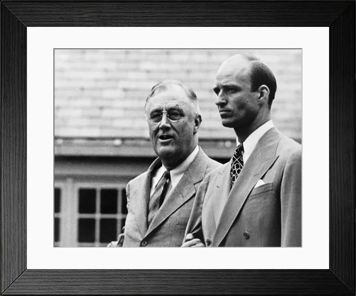 Framed Print : Franklin Roosevelt with his son James who served as Secretary to the President. 1940s. (BSLOC_2013_6_43)