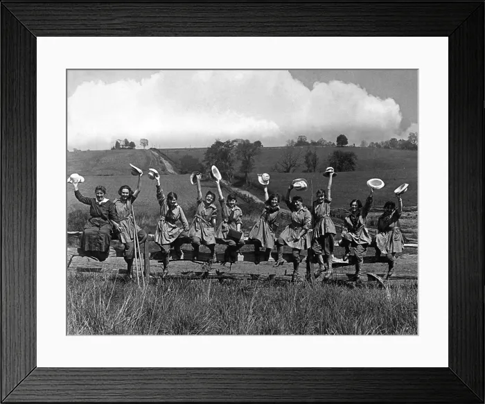 Framed Print : Newton Square Unit of the Women's Land Army under command of National Defense, Pennsylvania, 1918