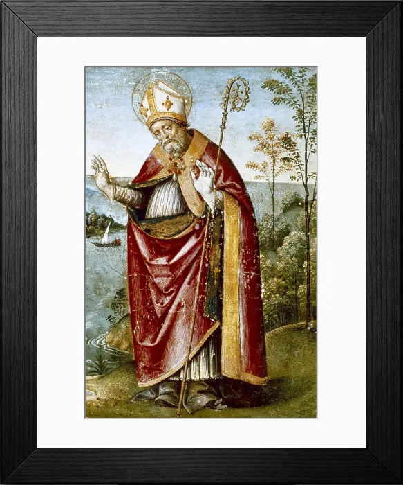 Framed Print : PINTURICCHIO, Bernardino di Betto, called Il (1454-1513). Saint Augustine of Hippo. 1501-1513. Renaissance art. Quattrocento. Oil on wood. ITALY. Perugia
