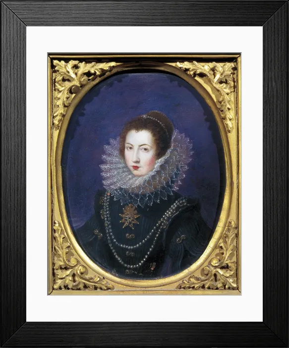 Framed Print : Portrait of a young aristocratic lady. 19th c. Genoese school. Oil on canvas. ITALY. Rome. Galleria Nazionale d'Arte Antica (National Gallery of Ancient Art)