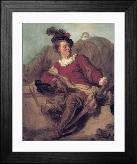 Framed Print : FRAGONARD, Jean Honore (1732-1806). Abbot of Saint-Non, dressed ' l'espagnole. Cambo Collection. Rococo. Oil. SPAIN. Barcelona. National Art Museum of Catalonia. - P