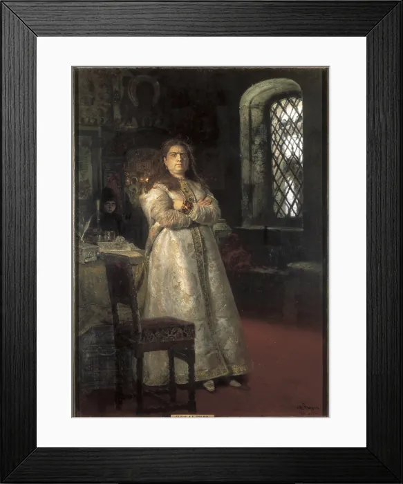 Framed Print : Repin, Ilya Yefimovich (1844-1930). Grand Duchess Sophia Alekseyevna at the Novodevichy Convent. 1879. His brother Peter I imprisoned her in the monastery where she died. Realism Framed Print : Repin, Ilya Yefimovich (1844-1930). Grand Duchess Sophia Alekseyevna at the Novodevichy Convent. 1879. His brother Peter I imprisoned her in the monastery where she died. Realism