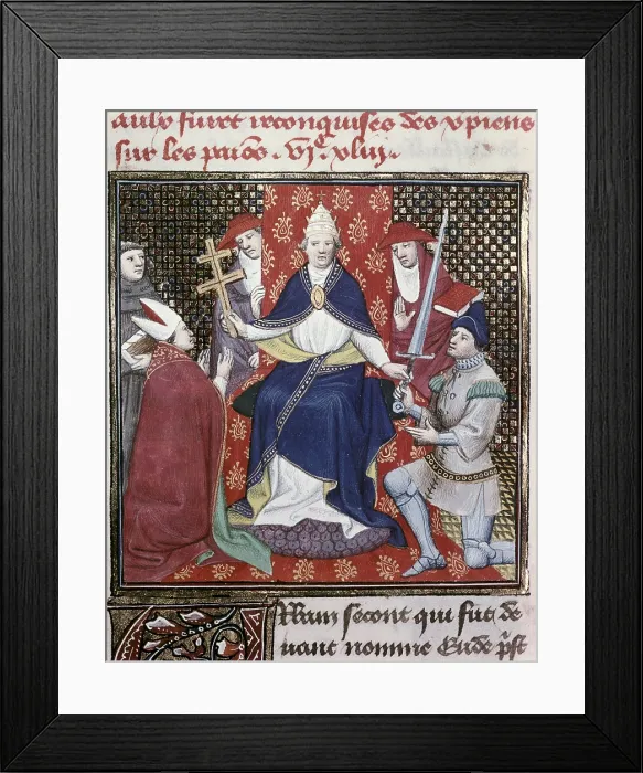 Framed Print : URBAN II (c. 1035 - 1099). Pope of the Catholic Church (1088-1099). He preached the First Crusade (1096-1099) Framed Print : URBAN II (c. 1035 - 1099). Pope of the Catholic Church (1088-1099). He preached the First Crusade (1096-1099)