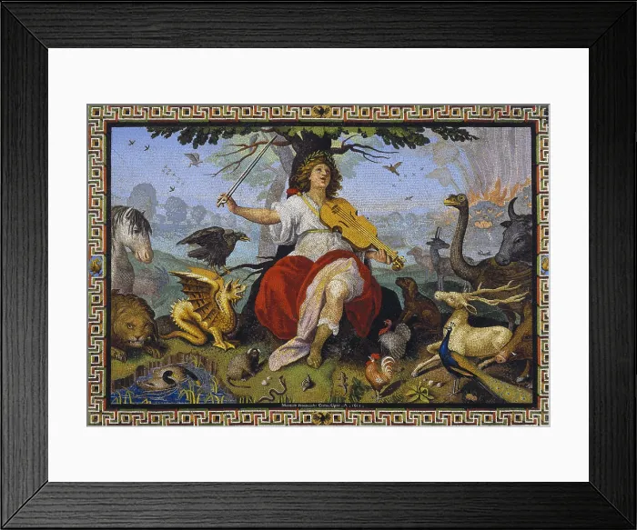 Framed Print : PROVENZALE, Marcello (1577-1639). Orpheus. 1618. PROVENZALE, Marcello (1577-1639). 'Orpheus'. 1618. Mosaic (44 x 63 cm). Baroque art. Mosaic. ITALY. Rome Framed Print : PROVENZALE, Marcello (1577-1639). Orpheus. 1618. PROVENZALE, Marcello (1577-1639). 'Orpheus'. 1618. Mosaic (44 x 63 cm). Baroque art. Mosaic. ITALY. Rome