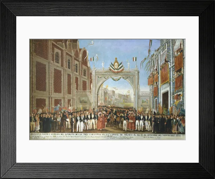 Framed Print : Solemn and peaceful entrance of the Army of the Three Guarantees in the Capital of Mexico Framed Print : Solemn and peaceful entrance of the Army of the Three Guarantees in the Capital of Mexico