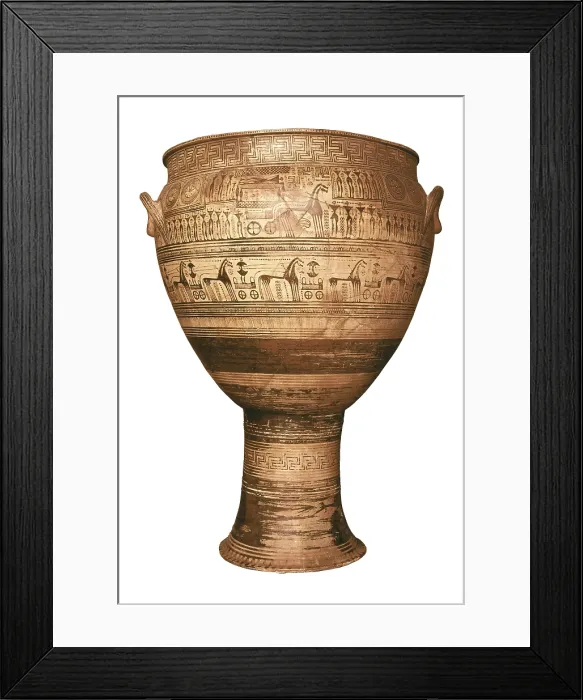 Framed Print : Geometric amphora from the Dipylon. 8th c. AD. Geometric Greek art. Ceramics. GREECE. Athens. National Museum of Archaeology. Proc: GREECE. Athens. Kerameikos Framed Print : Geometric amphora from the Dipylon. 8th c. AD. Geometric Greek art. Ceramics. GREECE. Athens. National Museum of Archaeology. Proc: GREECE. Athens. Kerameikos