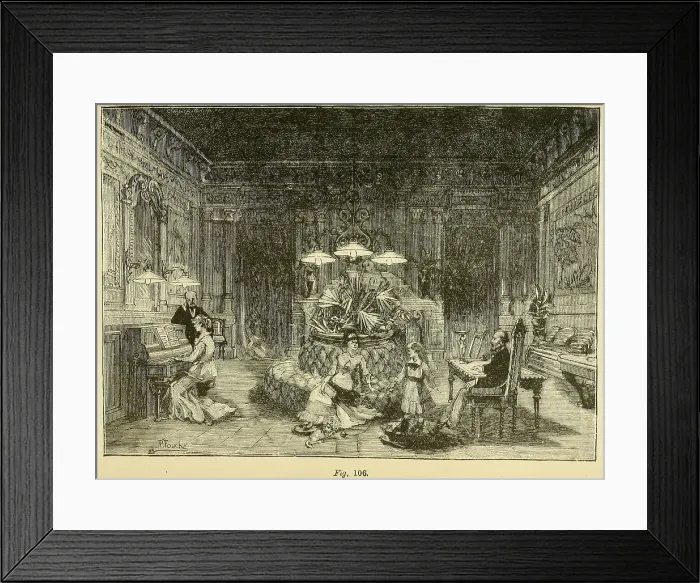 Framed Print : Electric light bulbs in a mansion in the early 1880's were probably powered by a power station in the building's basement