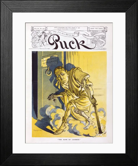 Framed Print : Caricature of William Randolph Hearst as a villain of 'Yellow Journalism'. 1906 Framed Print : Caricature of William Randolph Hearst as a villain of 'Yellow Journalism'. 1906