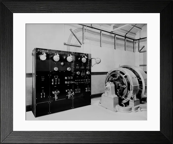 Framed Print : Control panel and dynamo (generator)