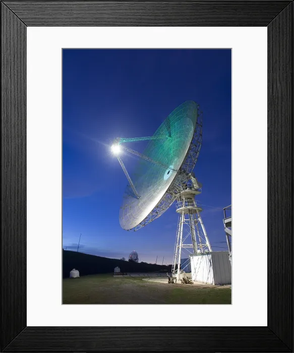 Framed Print : Satellite tracking antenna dish at Stanford University in Northern California, 2007