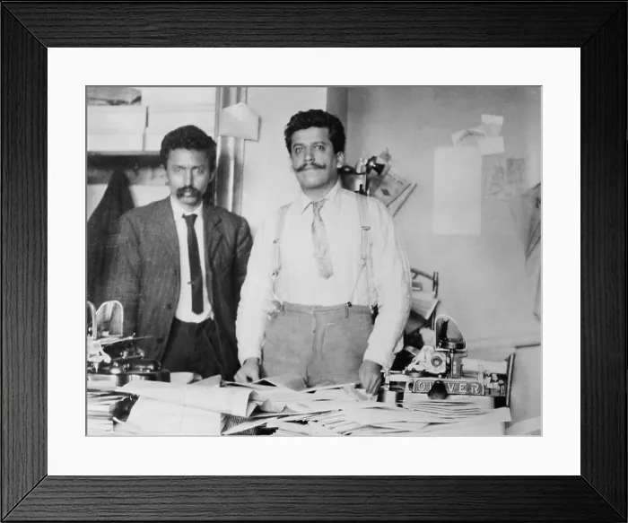 Framed Print : Librado Rivera (1864-1932) and Enrique Flores Magon (1877-1954), Mexican anarchists associated with Emiliano Zapata