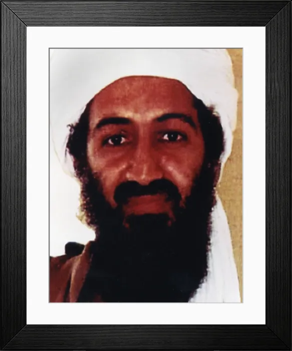 Framed Print : Usama Bin Laden (also spelled, Osama bin Laden) (b. 1957) leader of the terrorist organization al-Qaeda, was responsible for many mass-casualty attacks Framed Print : Usama Bin Laden (also spelled, Osama bin Laden) (b. 1957) leader of the terrorist organization al-Qaeda, was responsible for many mass-casualty attacks