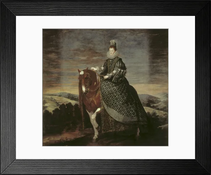 Framed Print : VELAZQUEZ, Diego Rodriguez de Silva (1599-1660). Portrait of Queen Margaret of Austria. 1629 - 1635. Baroque art. Oil on canvas. SPAIN. Madrid. Prado Museum