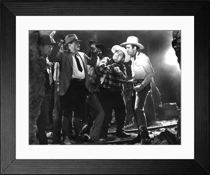 Framed Print : MAN FROM MUSIC MOUNTAIN, Ed Cassidy, Smiley Burnette, Gene Autry, 1938 Framed Print : MAN FROM MUSIC MOUNTAIN, Ed Cassidy, Smiley Burnette, Gene Autry, 1938