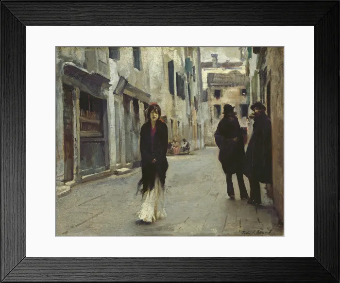 Framed Print : Street in Venice, by John Singer Sargent, 1911, American painting, oil on wood panel Framed Print : Street in Venice, by John Singer Sargent, 1911, American painting, oil on wood panel