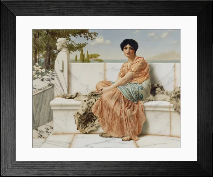 Framed Print : Reverie, by John William Godward, 1904, English painting, oil on canvas Framed Print : Reverie, by John William Godward, 1904, English painting, oil on canvas