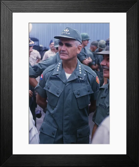 Framed Print : General William Westmoreland (1914-2005), United States Army Commander in the Vietnam War from (1964-68)