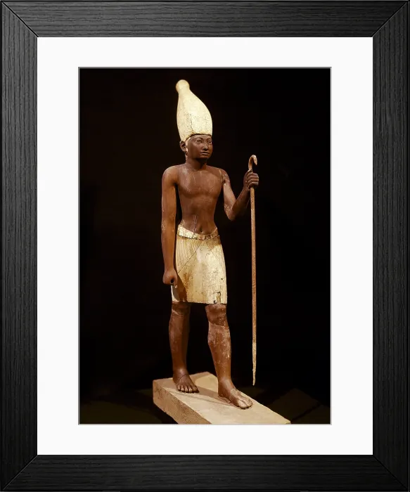Framed Print : Statue of Sesostris I. 1971 -1928 BC. The Pharaoh appears here with a White Crown from the Upper Egypt. Painted cedarwood. Egyptian art. Middle Kingdom. Sculpture on wood. EGYPT Framed Print : Statue of Sesostris I. 1971 -1928 BC. The Pharaoh appears here with a White Crown from the Upper Egypt. Painted cedarwood. Egyptian art. Middle Kingdom. Sculpture on wood. EGYPT