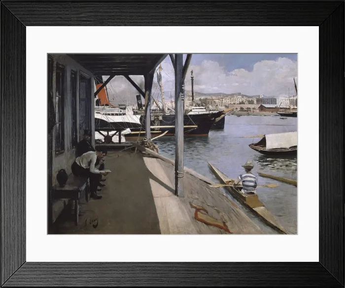 Framed Print : CASAS i CARBO, Ramon (1866-1932). Barcelona Yacht Club. 1890 - 1891. Modernism. Oil on canvas. SPAIN. Monistrol de Montserrat. Museum of Montserrat