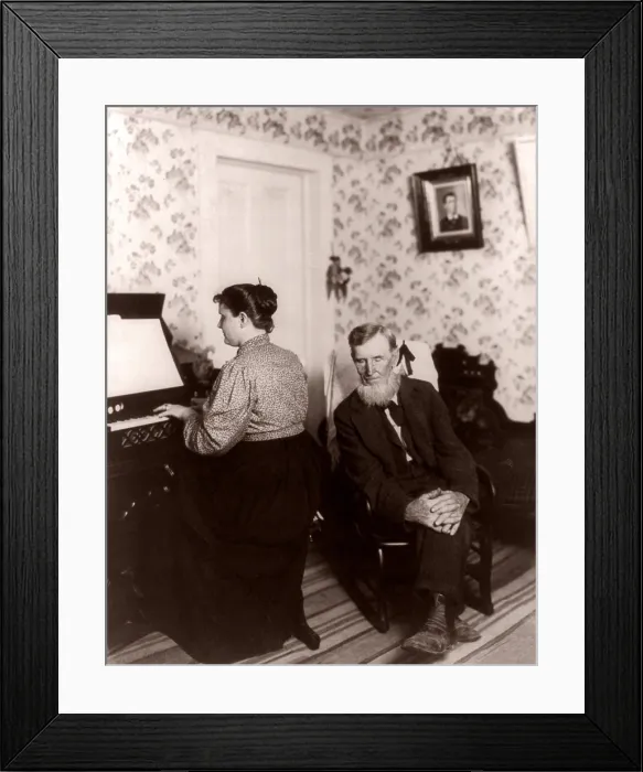 Framed Print : 19th century American home life often included piano music played by talented amateur pianists. Sheet music supplied music to a large audience looking for new sounds and songs